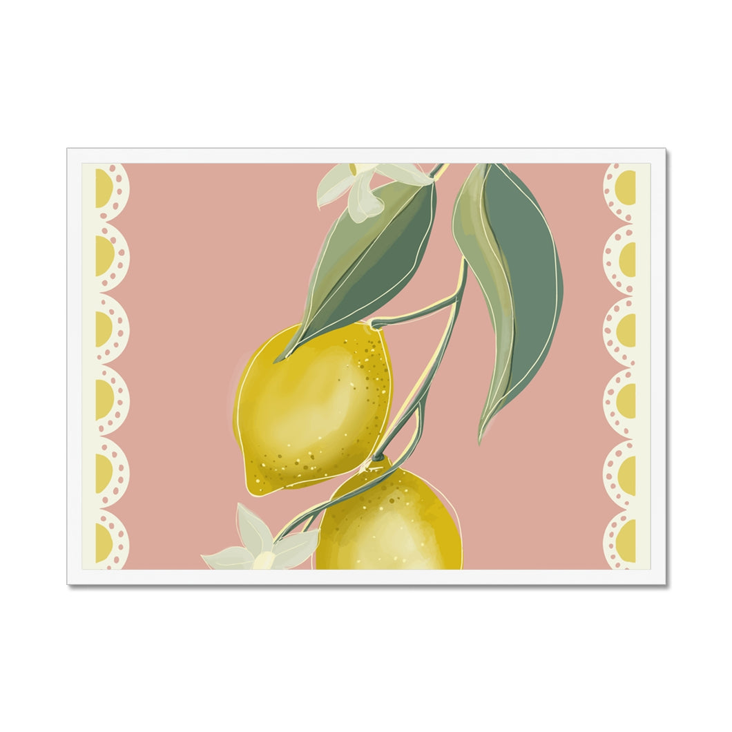 Pink Lemons Framed Print