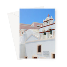 Load image into Gallery viewer, Church Bells Santorini Greeting Card
