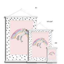 Load image into Gallery viewer, Unicorn and Rainbow Fine Art Print with Hanger
